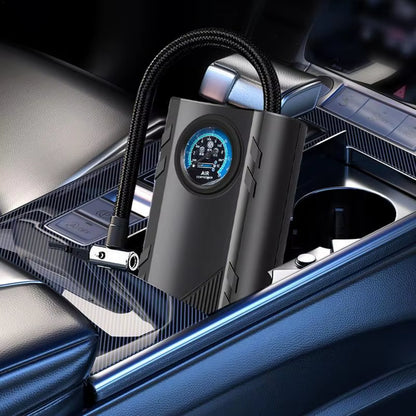 Portable Car Tire Inflator Electric Car Tire Air Pump Compact Tire Inflator with Pressure Gauge Efficient Tire Pump for Cars