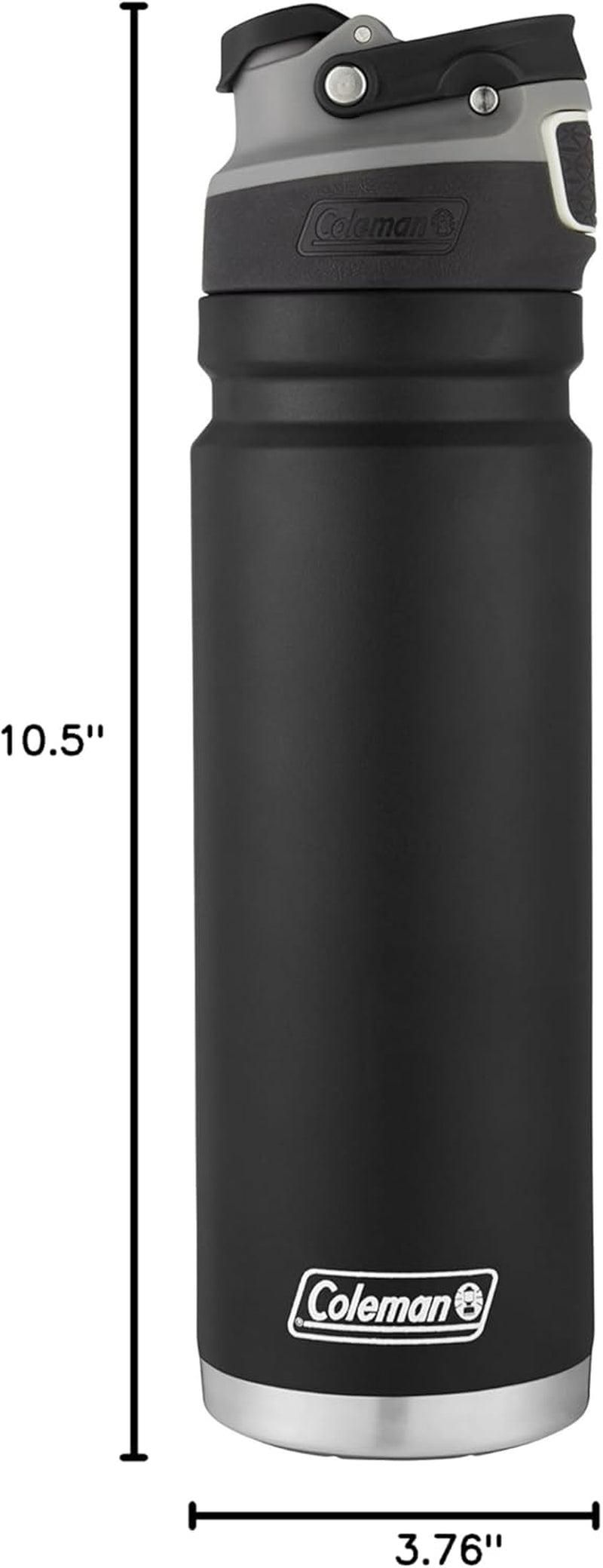 Autoseal Freeflow Stainless Steel Water Bottle, Black, 24Oz