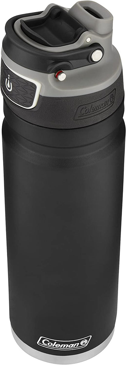 Autoseal Freeflow Stainless Steel Water Bottle, Black, 24Oz