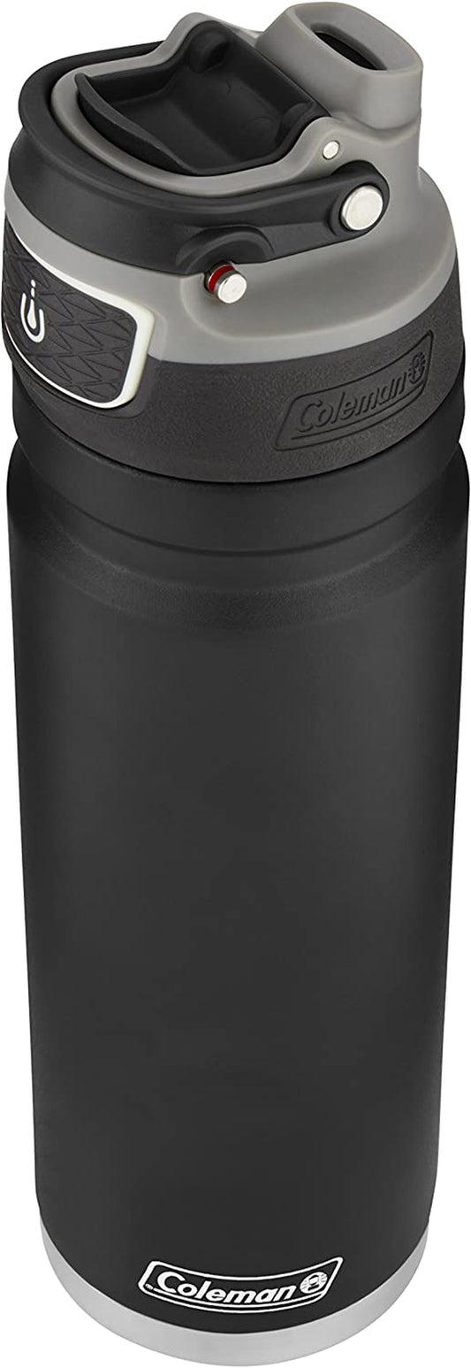 Autoseal Freeflow Stainless Steel Water Bottle, Black, 24Oz