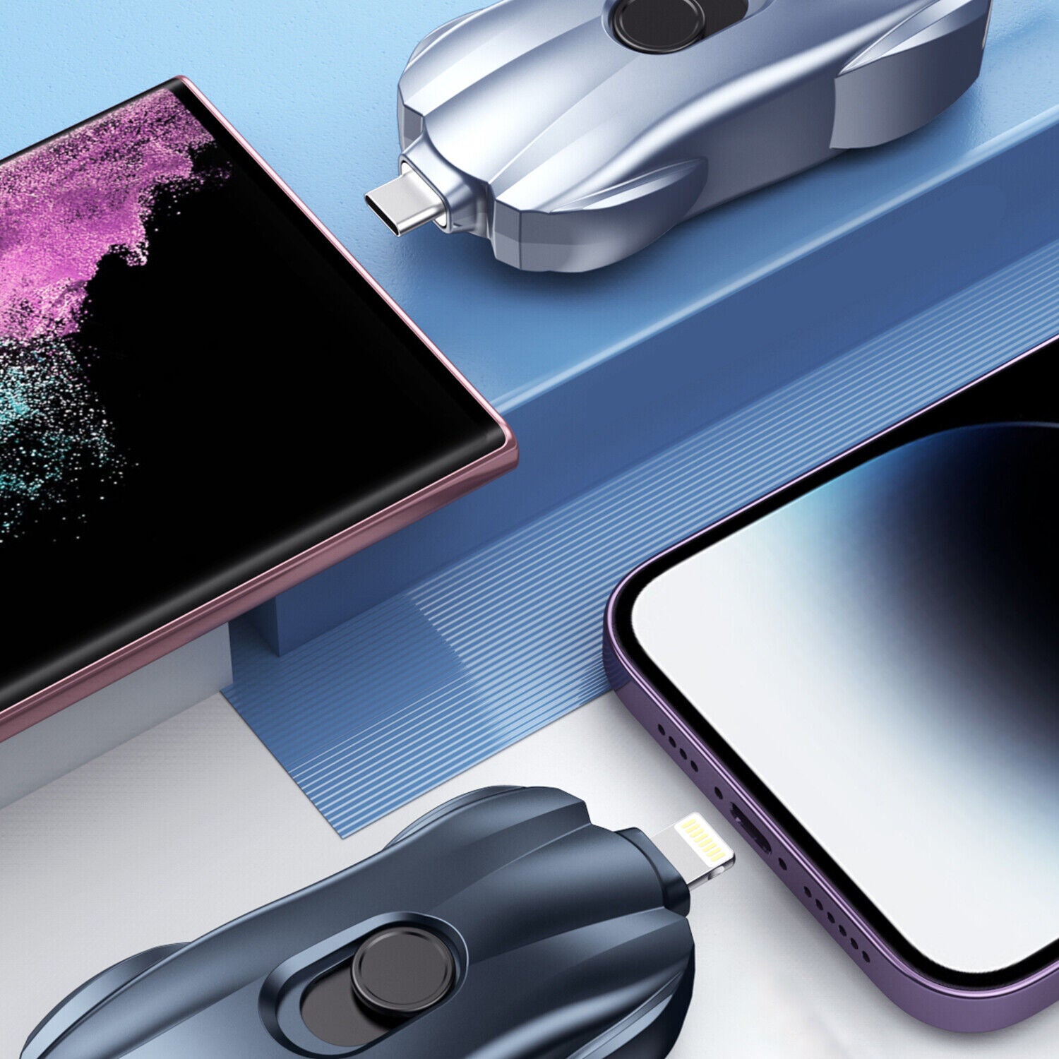 Keychain Portable Charger 1500Mah for Type-C Mini Power Emergency Power Bank