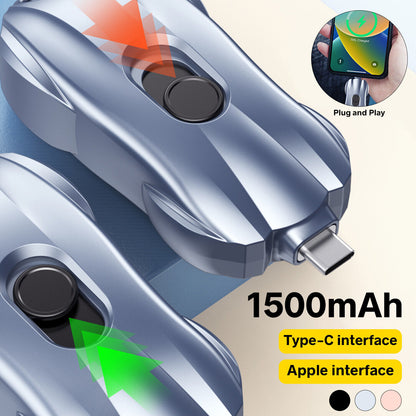 Keychain Portable Charger 1500Mah for Type-C Mini Power Emergency Power Bank
