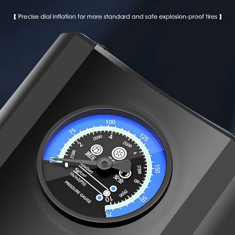 Portable Car Tire Inflator Electric Car Tire Air Pump Compact Tire Inflator with Pressure Gauge Efficient Tire Pump for Cars